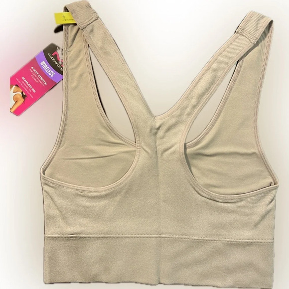 NWT Maidenform Wireless, Stretch, Seamless Rib Bra, Sandshell, M - Picture 4 of 7